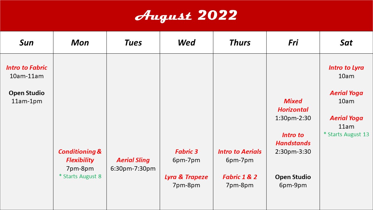 August Schedule - 3